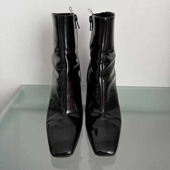H&M - Black Faux Patent Leather Ankle Boots - Picture 7 of 11